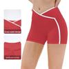 Color-Block Yoga-Shorts mit überkreuztem Bund - Hüfthebende Passform für Laufen & Fitness
