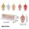 6cm Christmas Tree Ornaments Plastic Pine Cone Decorations Red Gold Silver Champagne Rose Gold 30pcs