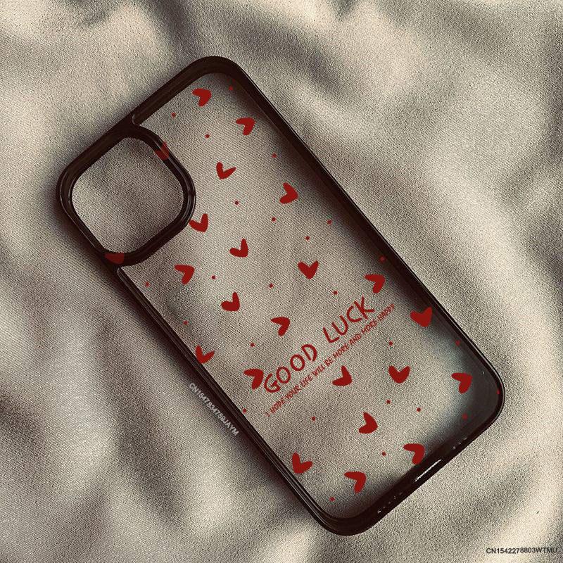 Modische Pinke Kleine Liebesherz Handyhülle Für iPhone 17 Pro 15 16 14 13 12 11 XR XS Max 7 8Plus Niedliche Glücksbringer Klare Harte Abdeckung