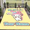 Custom Text My Melody Pattern Floor Rug Soft Indoor Carpet Mat Living Room Bedroom
