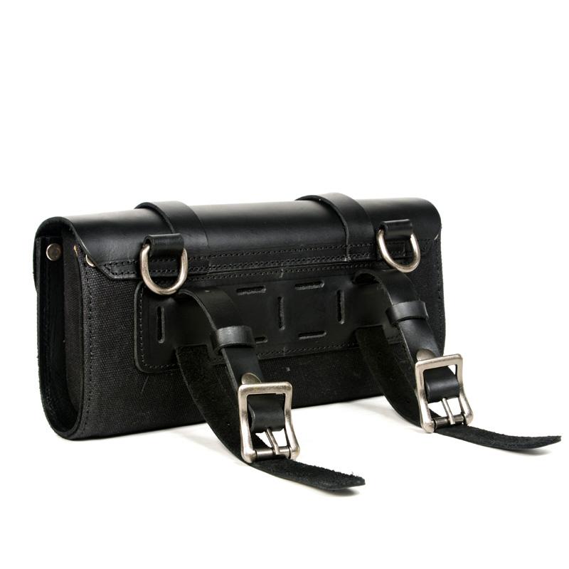 Motorrad Front Geöltes Wachs Segeltuch mit Leder Wasserdichte Fahrradtasche Schwarze Auto-Schlosstasche Damen Freizeit Diagonaltasche Taschen