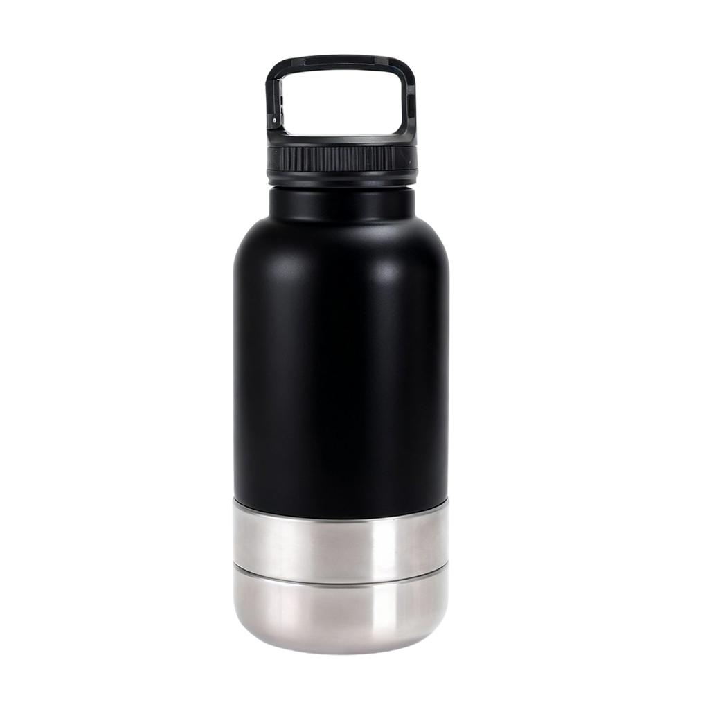 3-in-1 Insulated Dogs Travel Bottles Stainless Steel Pet Water Dispenser with 2 Detachable Bowls for Walking Travel Camping