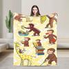 Curious George-s Blanket  Soft Street Trend Plush Throw Blanket For Living Room Travel Flannel Bedspread Bed Cover