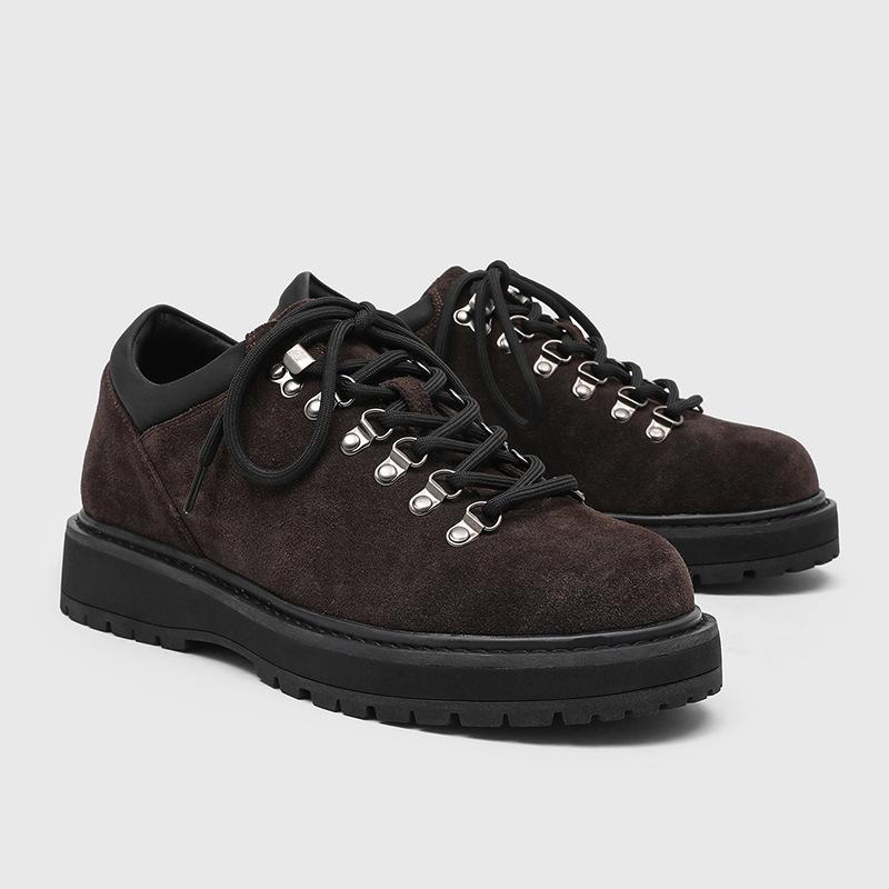 Мужские туфли из натуральной кожи, дерби, на плоской подошве, брендовая мужская обувь, на толстой подошве, деловые туфли для платья, мужские туфли для вечеринки, большой размер 45 39 коричневый