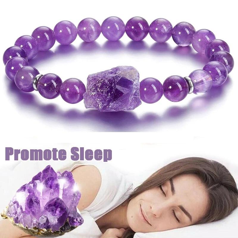 Natürliche Amethyst Quarz Perlenarmbänder Gesundheitsarmband für Frauen Yoga Schmuck Geschenk