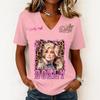 Women's Casual Letter Print V-Neck Short Sleeve Pullover Top