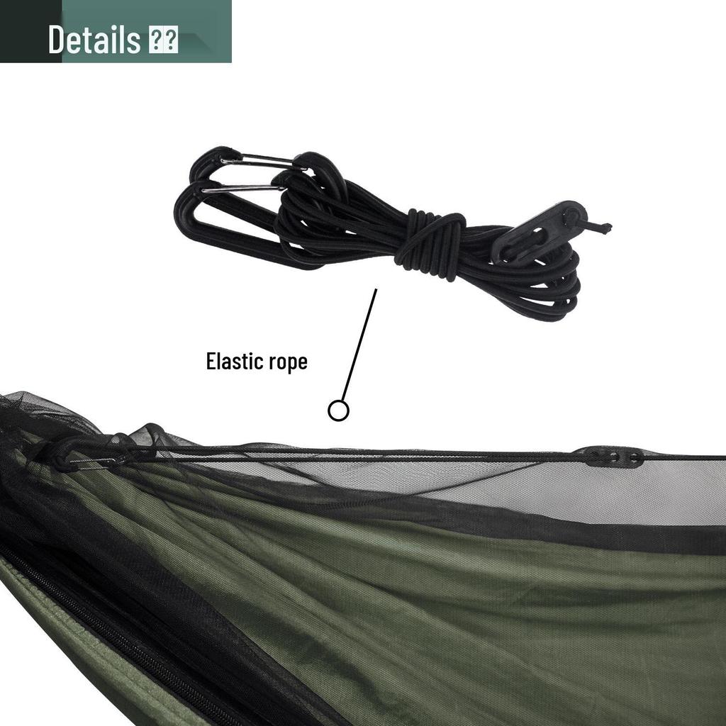 Army Green Quick Open Mosquito Net Hammock - Durable Nylon Outdoor Gear