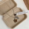 Vintage Natural Tigereye Heart Cross Beaded Necklace With Metallic Flower Pendant Women Sweater Chain Jewelry