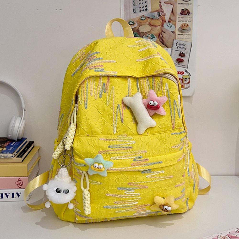 Simple Large Capacity Backpack Nylon Ultra-light Bookbags Shoulder Bag