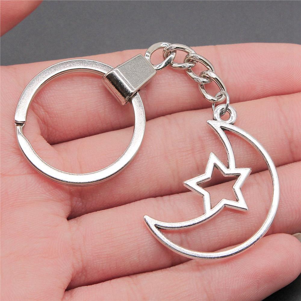 30mm Keychains Sun Moon Pentagram Vintage Jewelry Supplies QY047