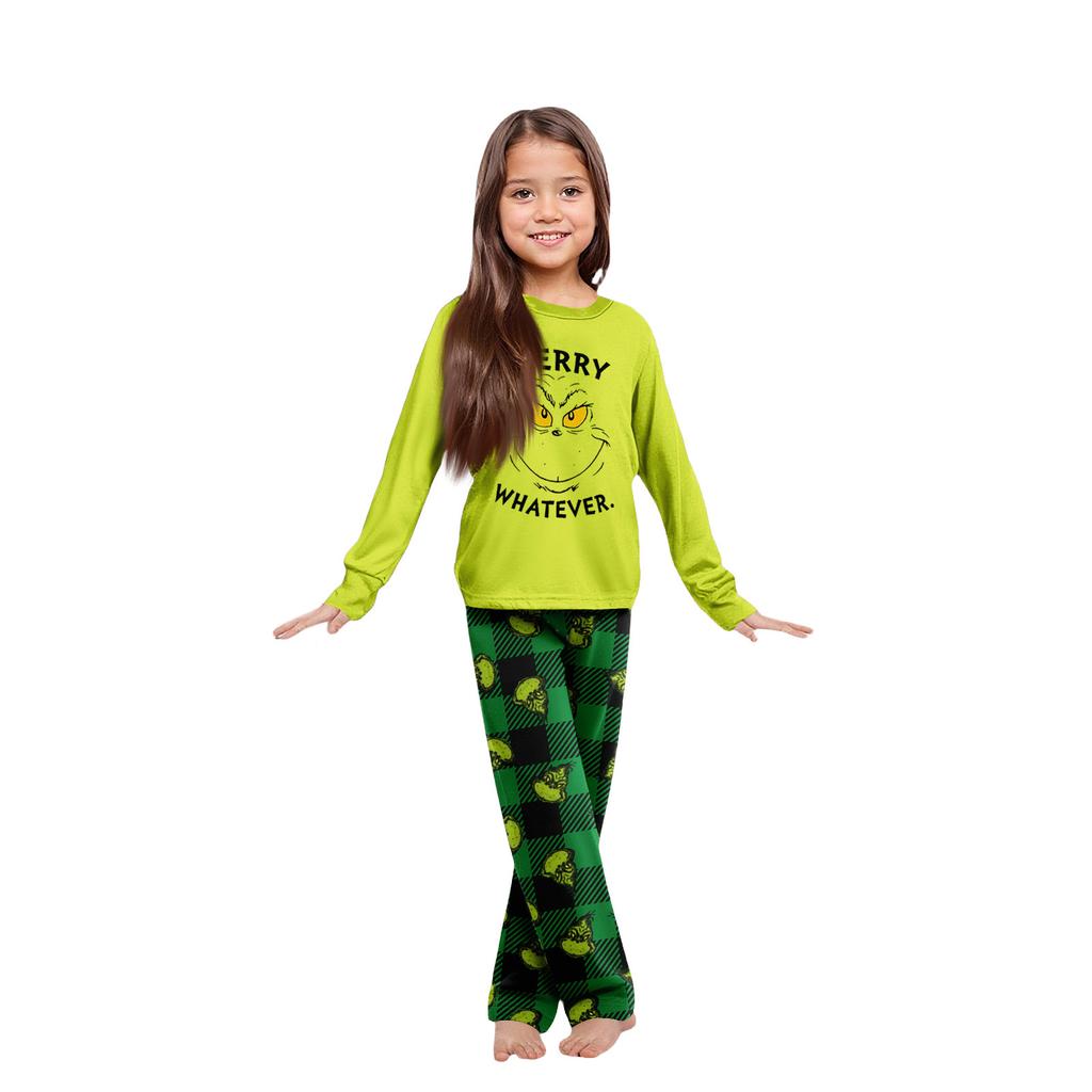 Parent-child Christmas Print Home Suit Long-sleeved Top And Pants