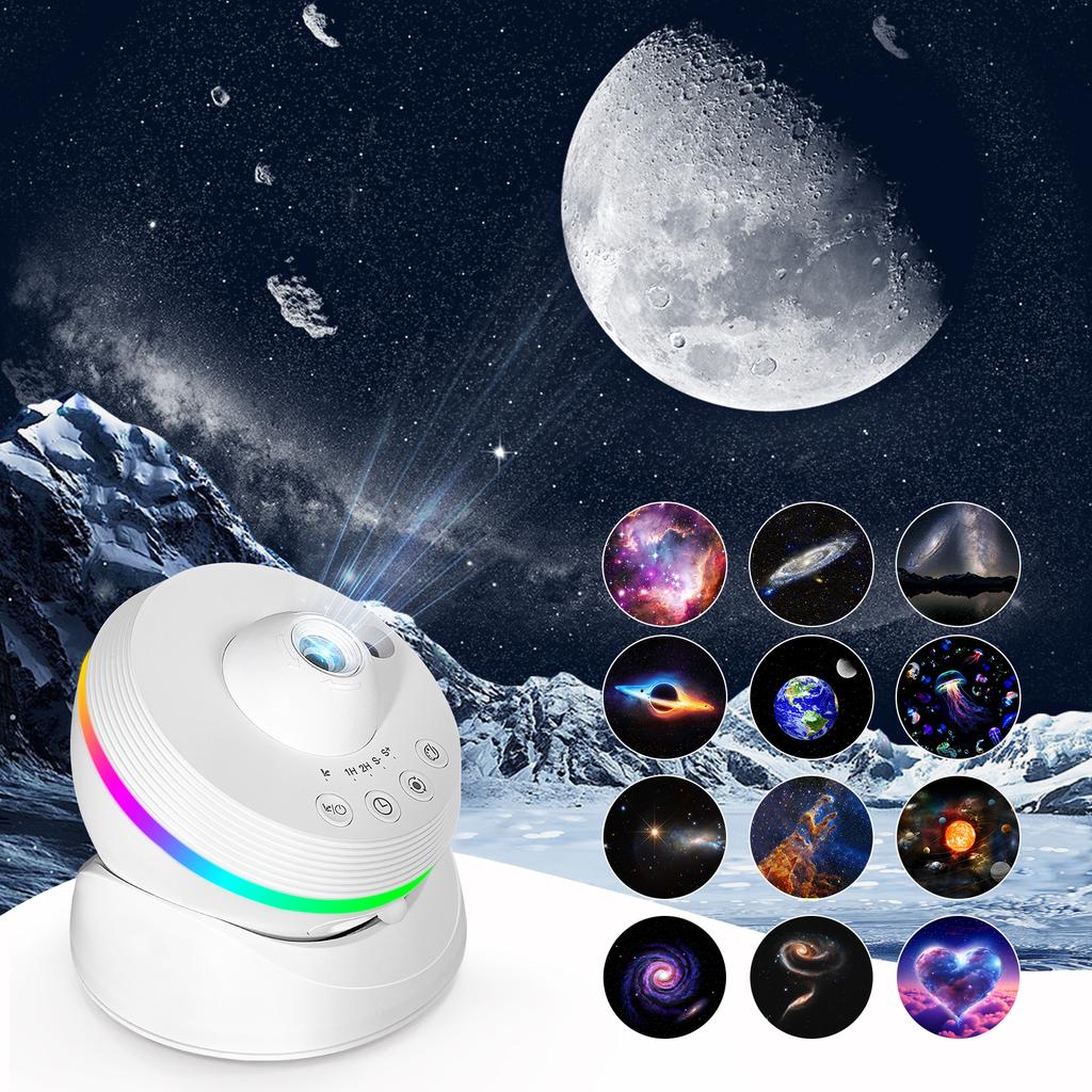 Projektor Planetarium Galaxy 13 w 1 Światło Gwiazd Światło Nocne z Dynamicznymi Meteorami Obrót 360° Projekcja HD Mgławicy do Dekoracji Sypialni