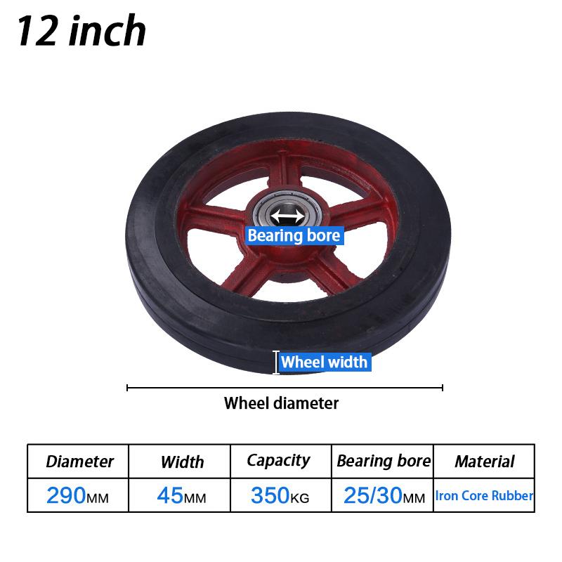 6, 8,10, 12 Inches Push Cart Rubber Wheel Heavy Duty Wheel Replacement Of Trolley Cart Handtruck/Pushcart