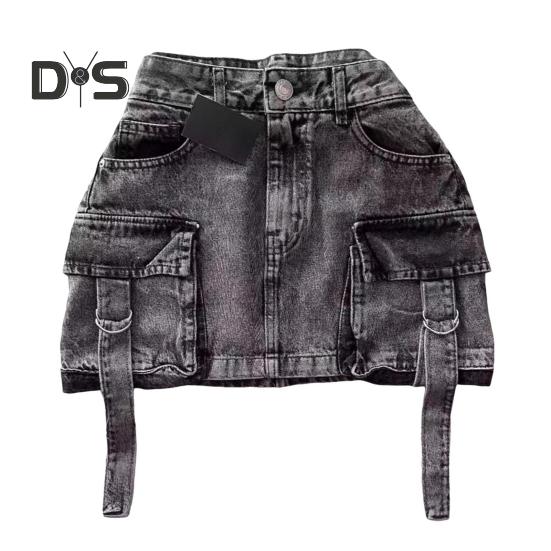 

Женская мини-юбка А-силуэта с высокой талией, однотонный дизайн, короткая юбка с подкладкой, ретро-юбка в готическом стиле, повседневная одежда S чёрный