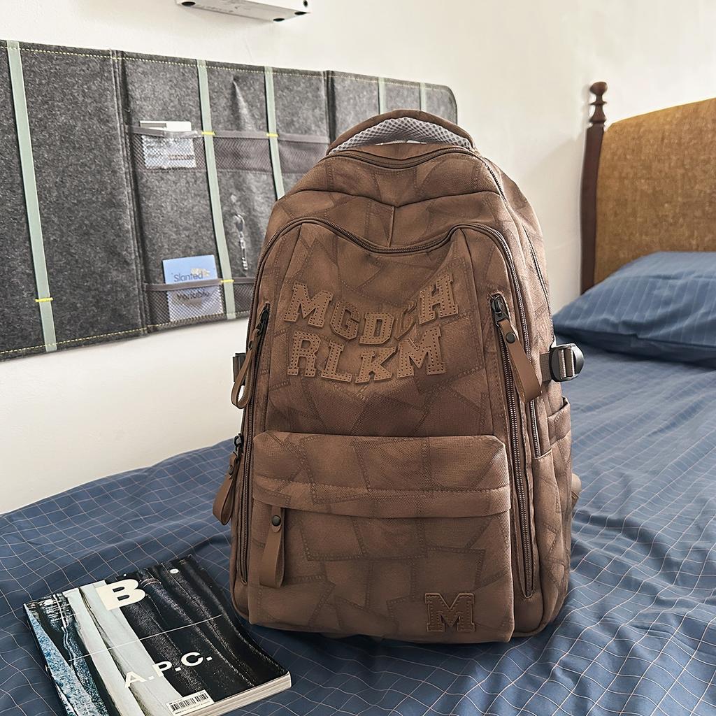 Schoolbag high value middle and high school student schoolbag Korean version fashionable simple computer bag outdoor travel cool large capacity