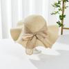Sun Hat Women Summer Wide Brim Straw Hat With Bow For Beach And Sun Protection