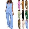 Elegantes ärmelloses Anzug-Set mit Knöpfen und langer Hose - Damenkollektion Frühling/Herbst 2025