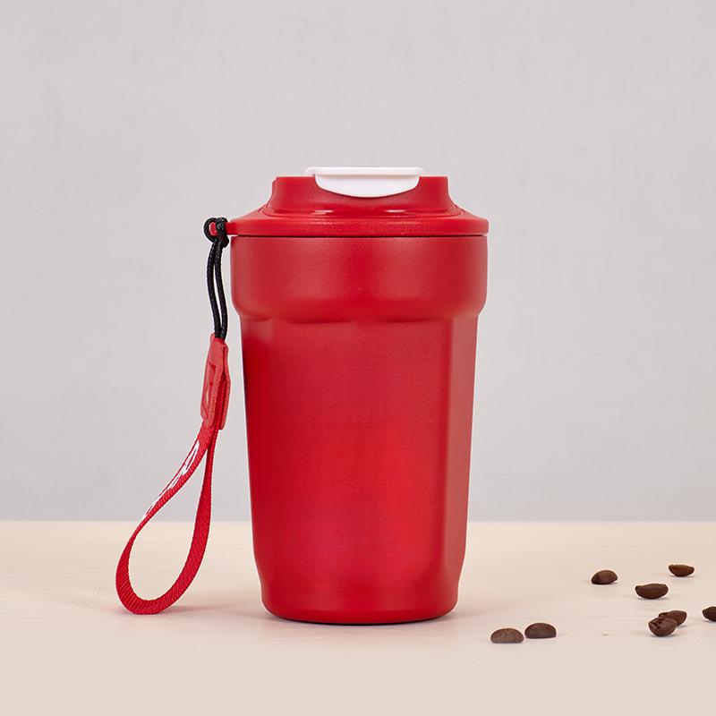 High-value 316 Stainless Steel Coffee Cup Online Celebrity Octagonal Cup Portable European-style Hand-held Thermos Cup for Female Lovers.