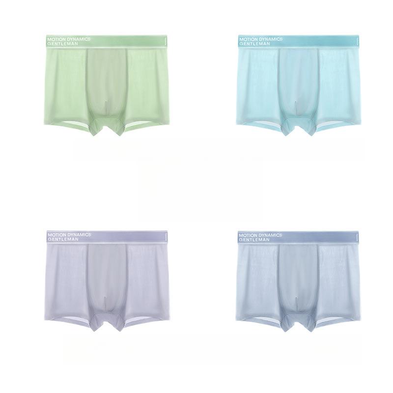 

4 шт. мужского нижнего белья из ледяного шелка, летнее нижнее белье для мужчин с кондиционером, боксеры-слипы 5XL