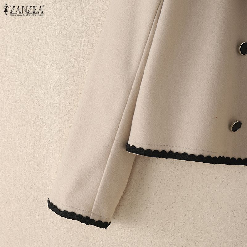 ZANZEA Women Turn Down Collar Casual Long Sleeve Thin Cardigan Outwear