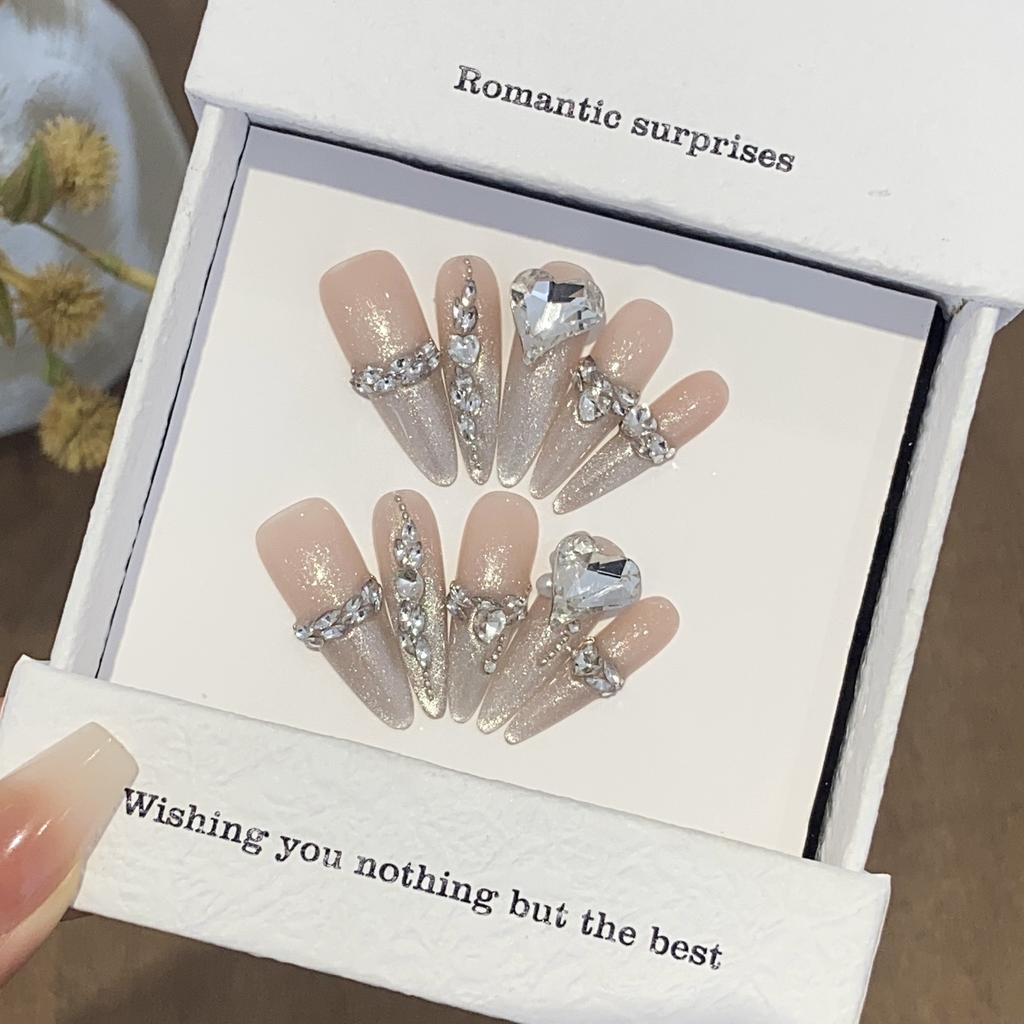 Gradient Smile Broken Diamond Silver Broken Thin Flash Pearl Pile Diamond Glacier Cat Eye Patch Wear Armor