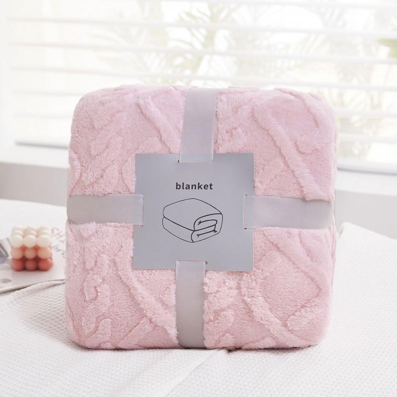TaoFuu Fleece Blanket Jacquard Nap Office Sofa Dorm Bed