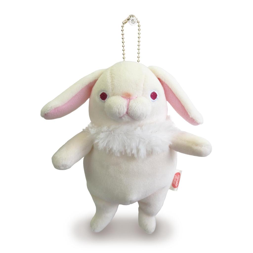 Shinada Global Mochi Series Mochi Rabbit White Mini 7x5x14cm Plush Toy Rabbit Animal Lop-Ear MOUS-0088RWH