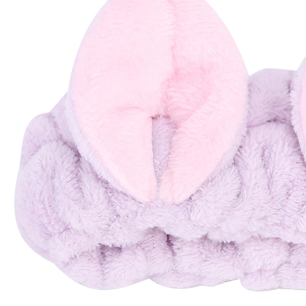 Hair Bands Cat Ears Shaped Soft Cloth Cute Headbands for Women Washing Face Make Up SpaPurple