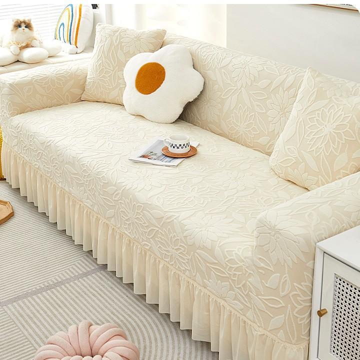 Jacquard Velvet One Piece Sofa Cover All Purpose Set All Season Universal Sofa Cover Anti Slip Seat Cushion Cover Fabric