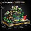 City Mini Pine Bonsai Ornaments Peach Blossom Building Blocks Sakura Decoration Potted Plant Figures Bricks Toy Children Gifts
