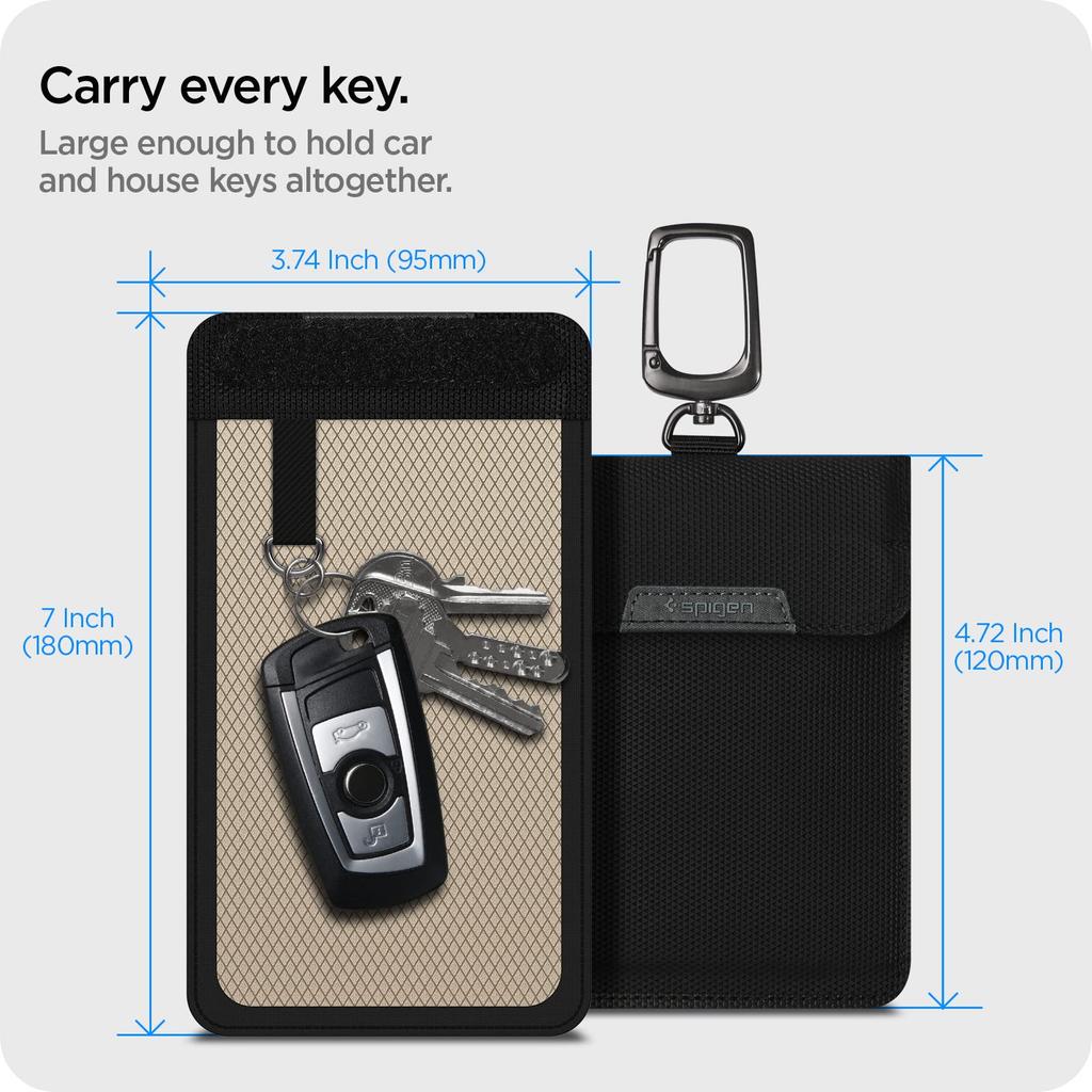 Spigen Smart Key Classden AFA03754 Case, Anti-Skimming Pouch, (Black)