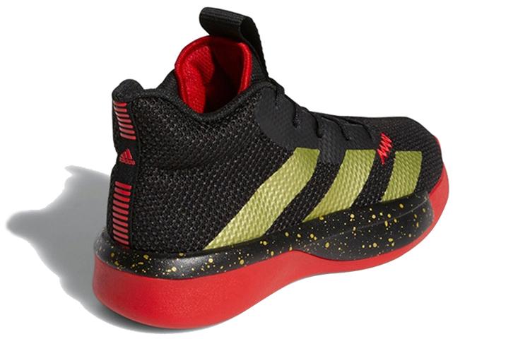 Adidas Pro Next J Mid top Children's Basketball Shoes Black Gold Red 2019 Children Aged 3 7 Years Old FV4718