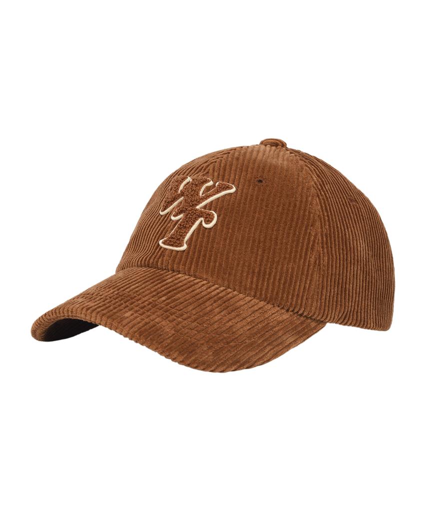 WACKY WILLY Typographic Slim Fit Corduroy Ball Cap Brown