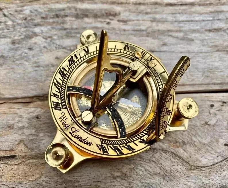 Nautical compass | vintage compass | steampunk | brass compass | engraved compass
