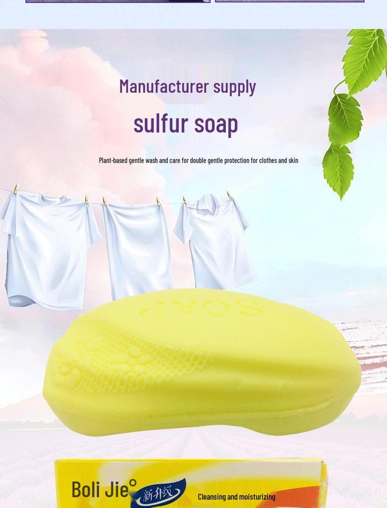 Sulfur Soap for Face & Body - Antibacterial, Exfoliating, Oil-Control, Skin-Nourishing Cleanser.