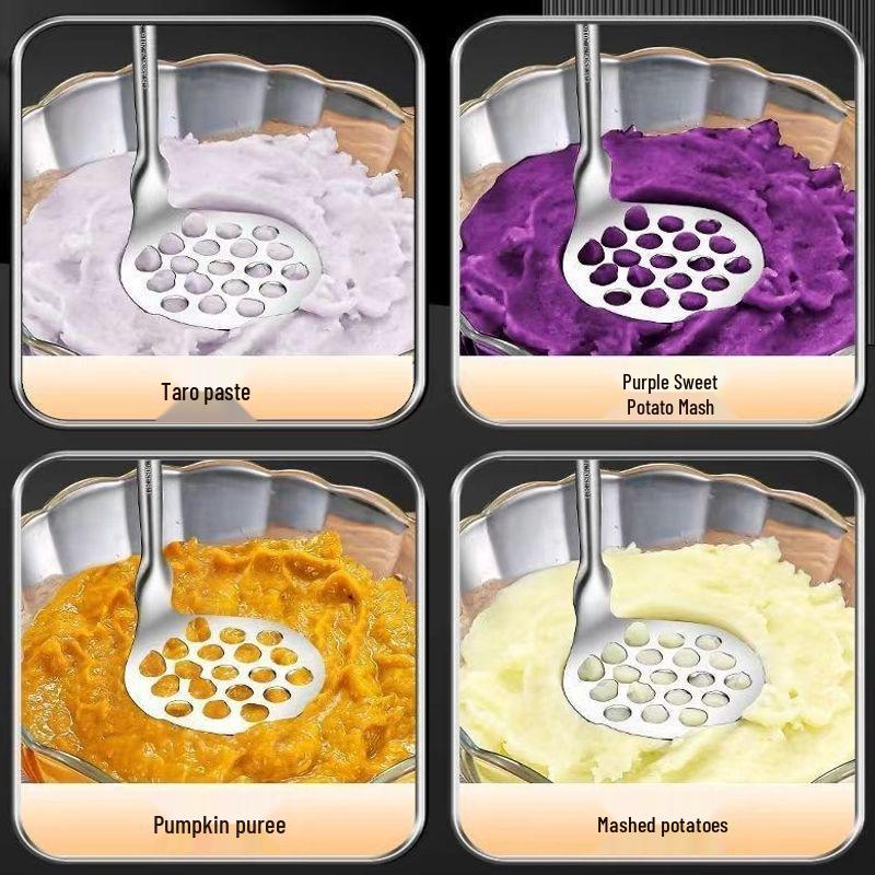 304 Stainless Steel Potato Masher & Garlic Press for Home Use