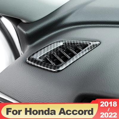 For Honda Accord 10th 2018    2022 Car Dashboard Air Vent Trim Cover Outlet Bezel Frame Garnish Molding Accessories