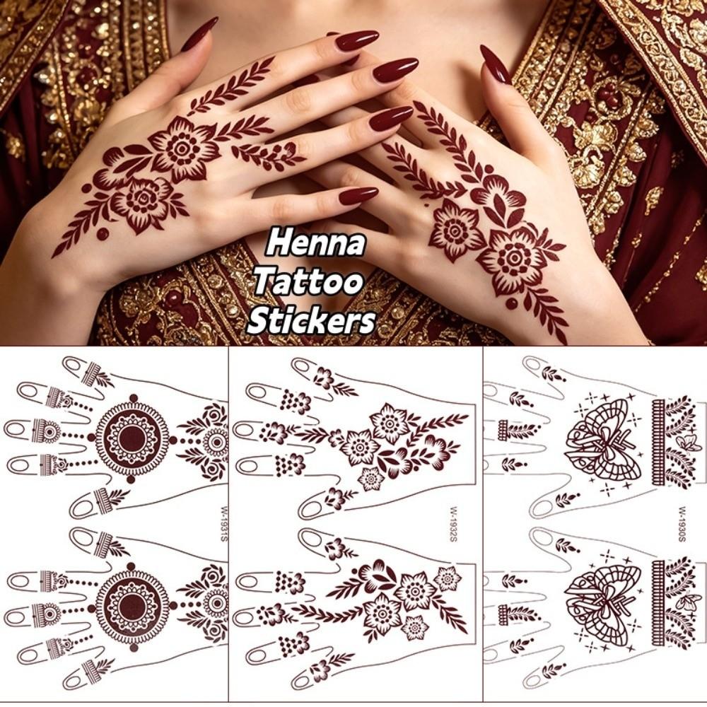 Mehndi Designs Henna Tattoo Stickers Flower Hand Tattoo Body Art Sticker  Music Festival