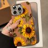 Custodia Marrone Girasole Litchi Per iPhone 17 Custodie iPhone 16 Pro Max 15 14 13 12 11 XS X XR 7 8 16 Plus 16E 17E Cover