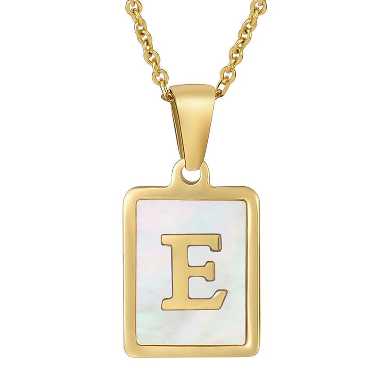 Stainless Steel Shell Letter Necklace For Women European And American Style Fashion Jewelry Wholesale