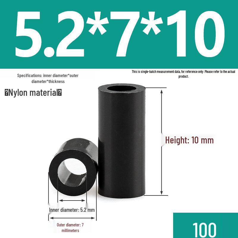 Nylon Wear-Resistant Hollow Cylindrical Spacer Sleeve and Bearing Bushing