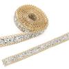 15mm Gold Silver Wrap Roll Rhinestone Ribbon Decoration Crafts Fashion Accessories Plastic Metal 5 Yard Handbags Clothing