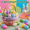 24 Pcs Easter Multicolor Hanging Eggs Plastic Egg Hanging Ornaments for Basket Holiday Spring Party Favors Tree Decor