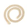 Fashion Hip Hop Bar Cuban Spring Buckle Copper Inlaid Zircon 13mm Diamond Men's Cuban Chain Hip Hop Necklace Jewelry