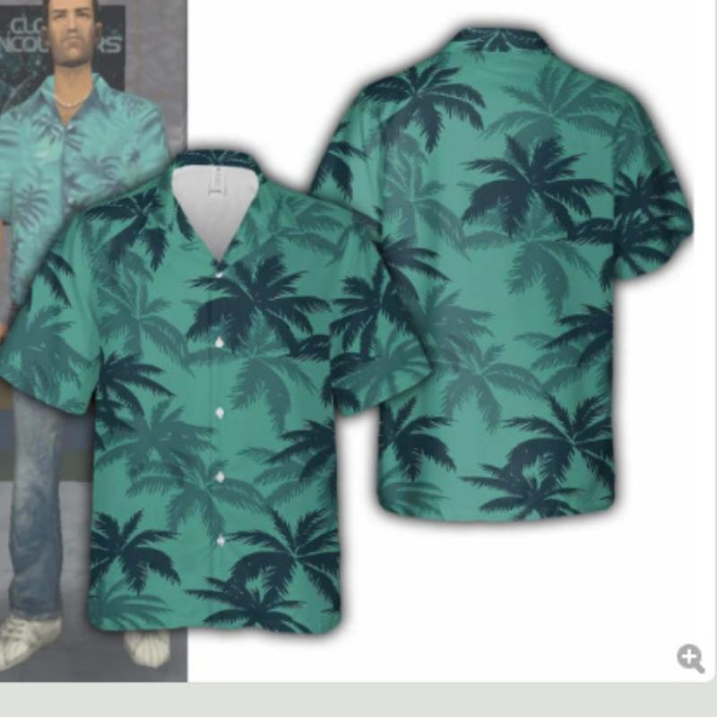 

Men s Tropical Print Short Sleeve Shirt and Shorts Set, Light Teal with Palm Tree Design, Casual Summer Outfit 5XL