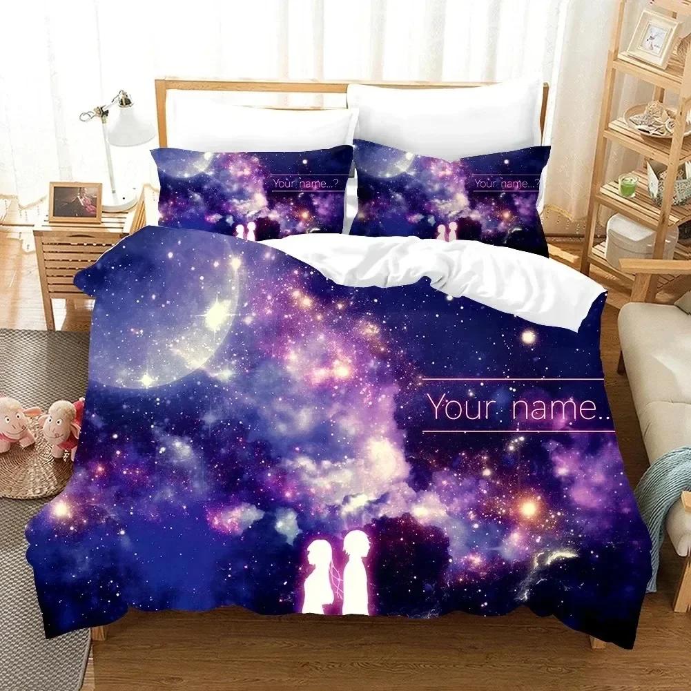 Luxury New 3D Print Your Name Luxury Bedding Set Japan Anime Cartoon Duvet Cover Set Bedspread Linen Twin Single Home Textile