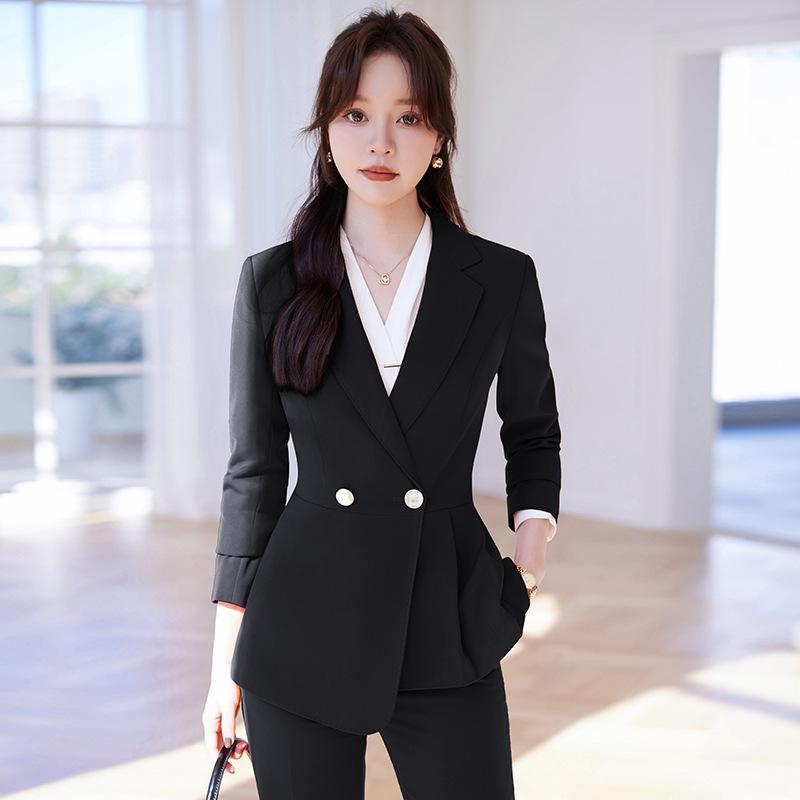 Women's Professional Suit for Spring/Autumn - Fashionable Formal Attire for Hotels, Sales, and Beauty Salons