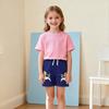 Summer Girls' Knitted Cotton Shorts Children's Sports Trousers Cartoon Embroidered Casual Trousers for Younger Children