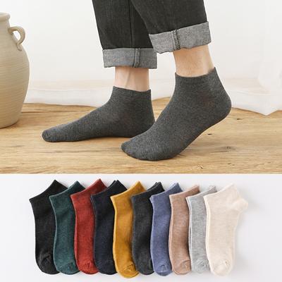 5Pairs/lot Men's Fashion Cotton Socks Slippers Low-cut Sports Socks Men's Socks Bag Men's Casual Socks