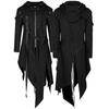 Men Irregular Cosplay Costumes Punk Gothic Steampunk Long Sleeve Hooded  Street Punk Vintage Jackets Irregular Trench Coat New